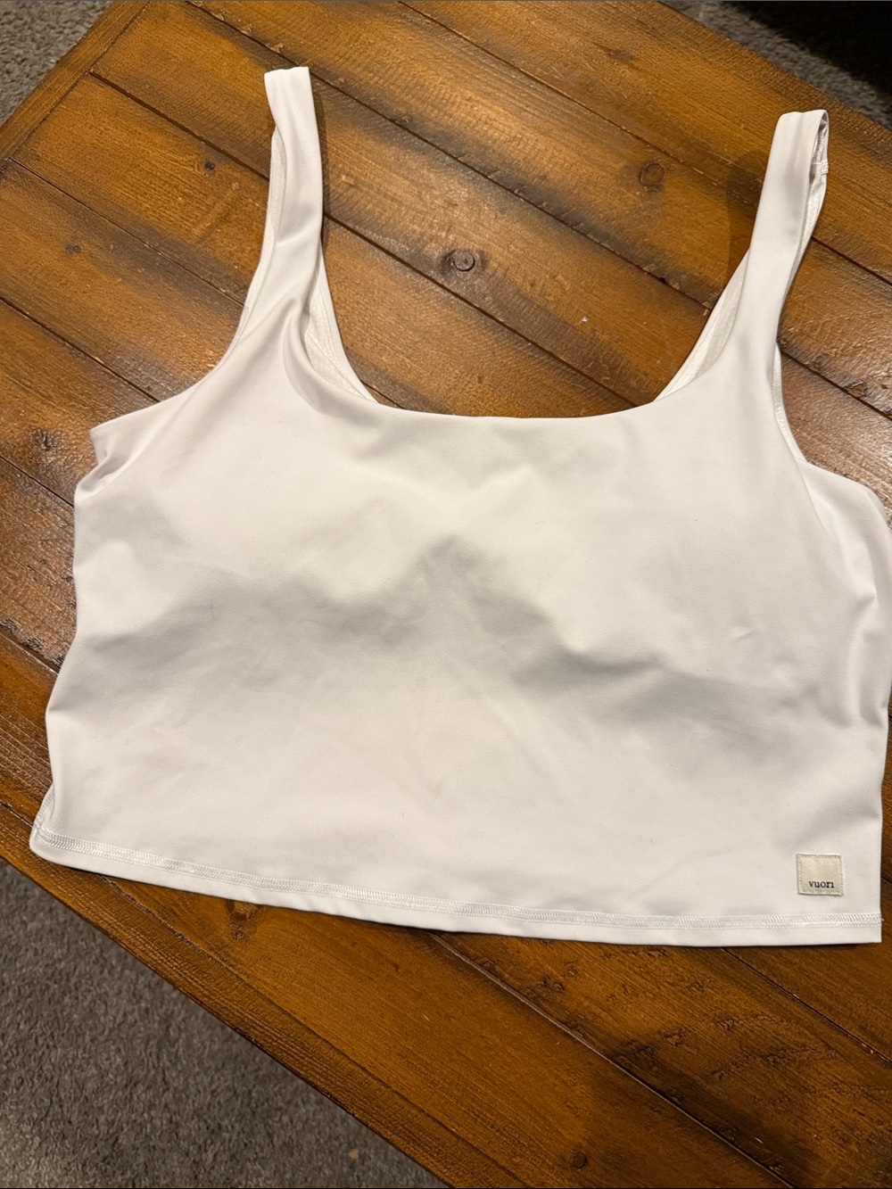 Vuori Cream Scoopneck Cropped Tank